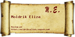 Moldrik Eliza névjegykártya